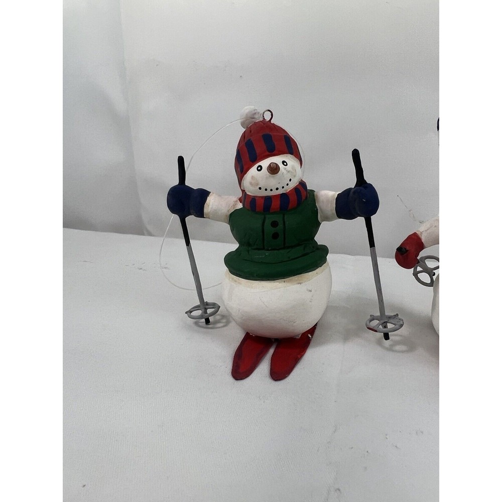Lot Of 3 Department 56 Christmas Ornaments Skiing Snowmen NOS‎ VTG Retired - Picture 2 of 7